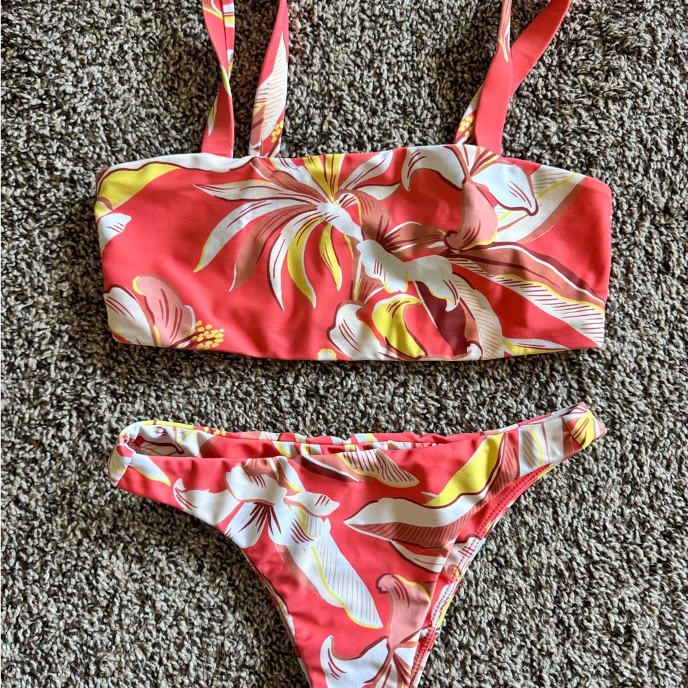 Mikoh Floral Bikini Set in Red and Yellow